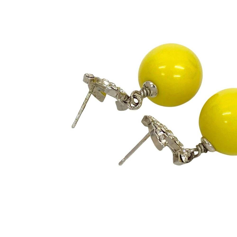 CHANEL Yellow Logo Earrings - Picture 4 of 6